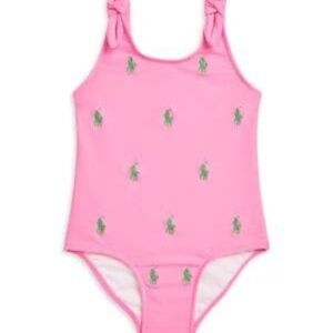 Baby Girl's Pony Bow-Straps One-Piece Swimsuit